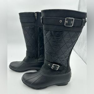 NWT!! Sperry Women's Saltwater Tall Buckle Rain Boot, Black